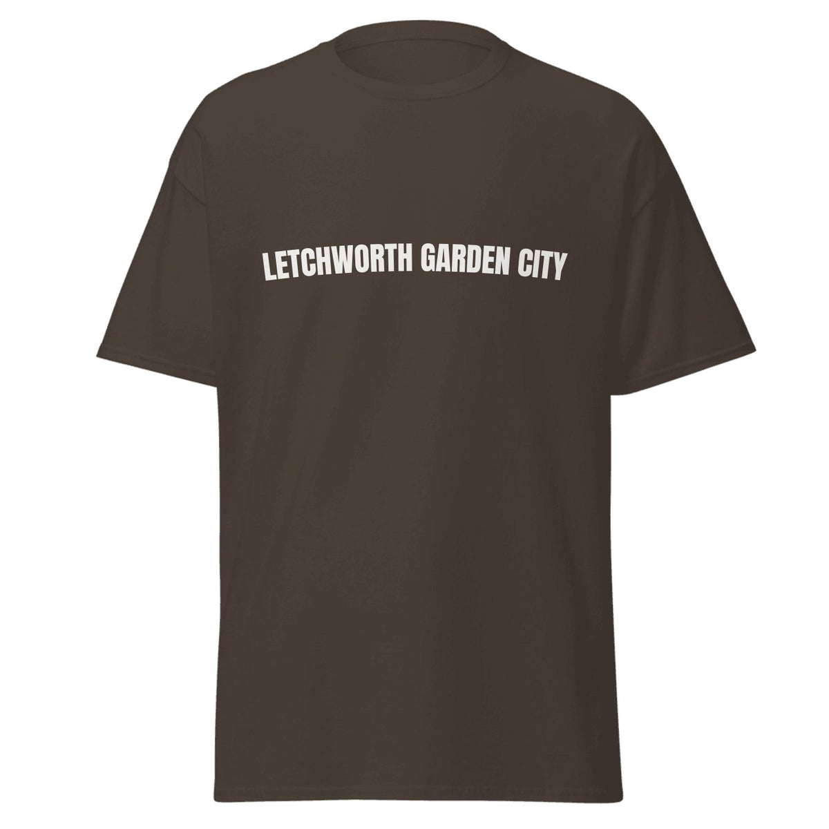 Letchworth Garden City Varsity T-Shirt in Dark Chocolate