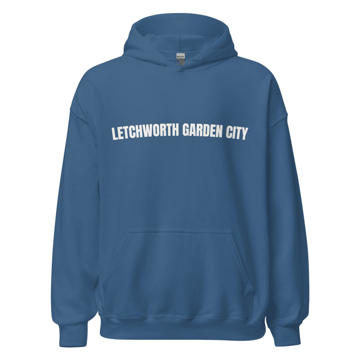 Letchworth Garden City Varsity Hoodie in Indigo Blue