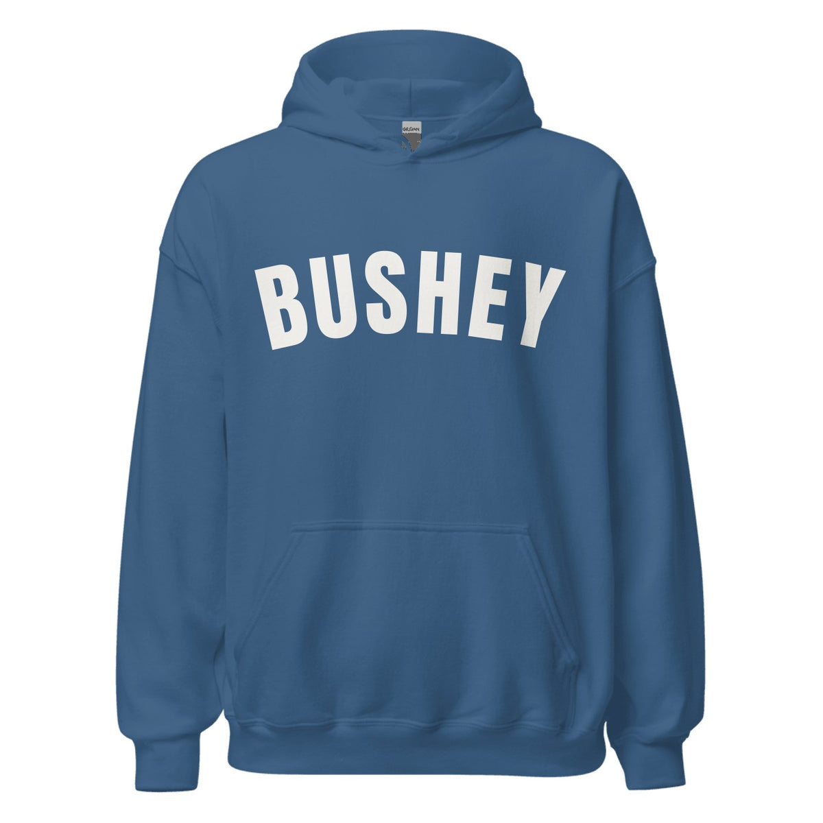 Bushey Varsity Hoodie in Indigo Blue